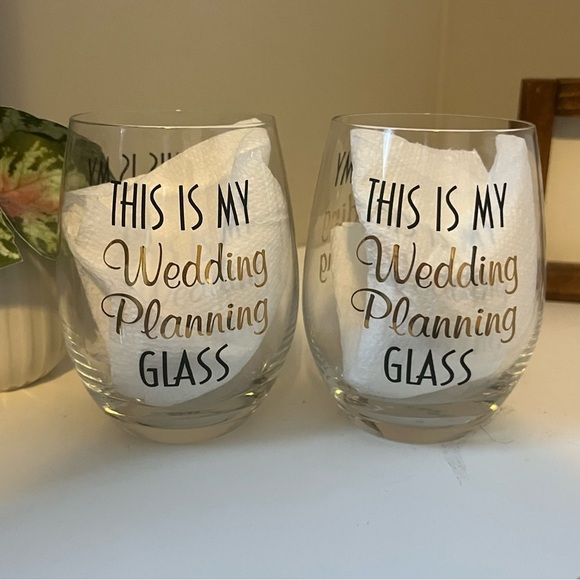 Wedding Planning Glass Set with Bride Pouch Bride to be bundle summer weddings - Picture 5 of 7